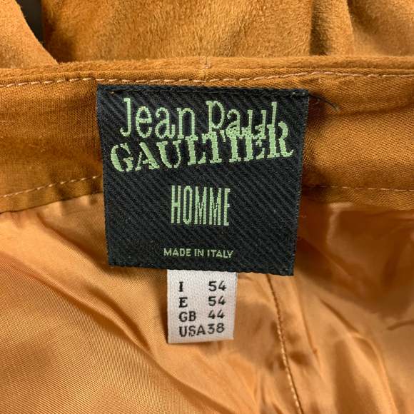 JEAN PAUL GAULTIER Size 38 Tan Suede Flat Front Casual Pants - Picture 4 of 4
